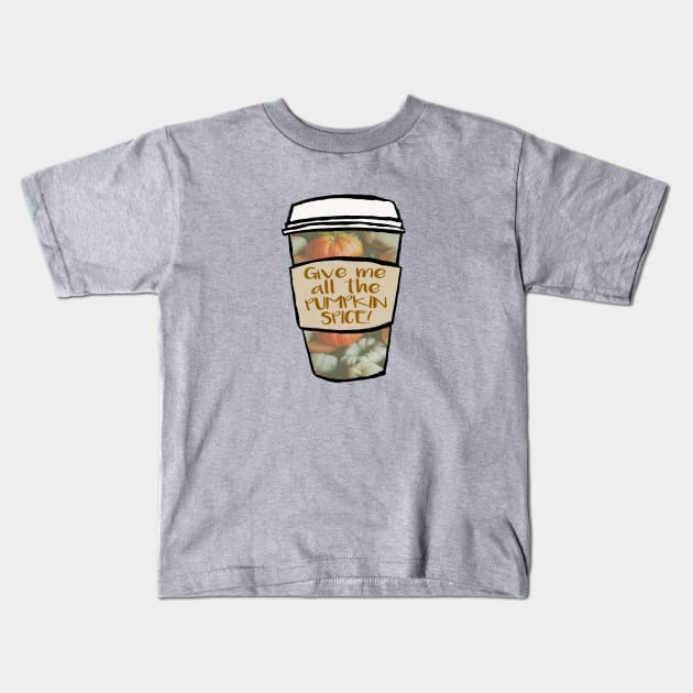 Pumpkin spice latte Kids T-Shirt by colleendavis72